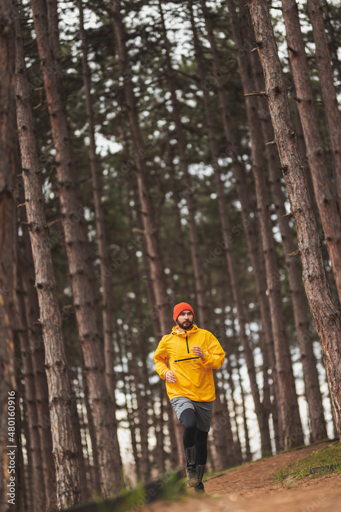 Fototapeta premium Active man running in the park