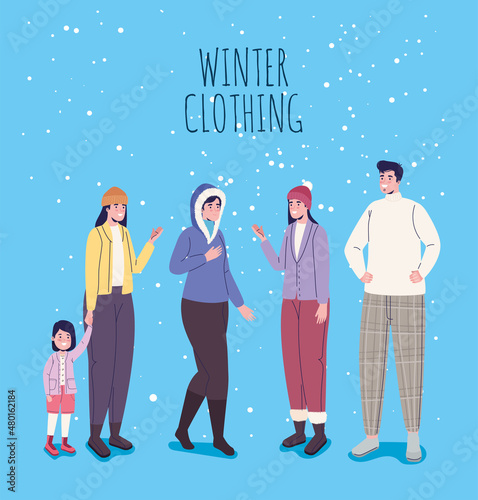 people using winter clothing