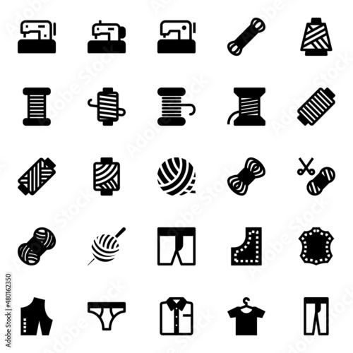 Glyph icons for sewing.
