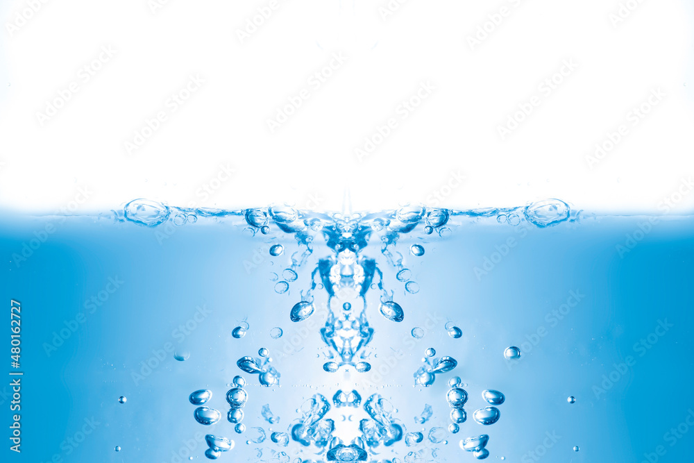 Clear water surface in a square shaped glass like a sea or a separate fish tank on a white background. Clear water surface in a square shaped glass like a sea or a separate fish tank on a white background.