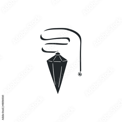 Pendulum Icon Silhouette Illustration. Mystical Future Vision Vector Graphic Pictogram Symbol Clip Art. Doodle Sketch Black Sign.