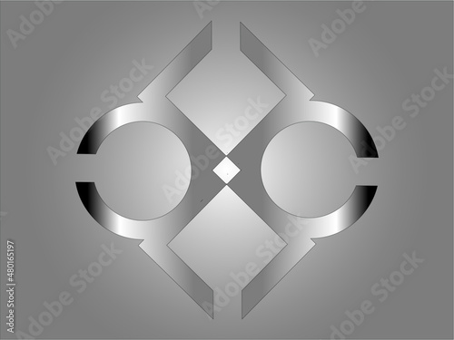 Symbol, będący projektem logo, uzyskany w wyniku przekształceń koła i kwadratu.