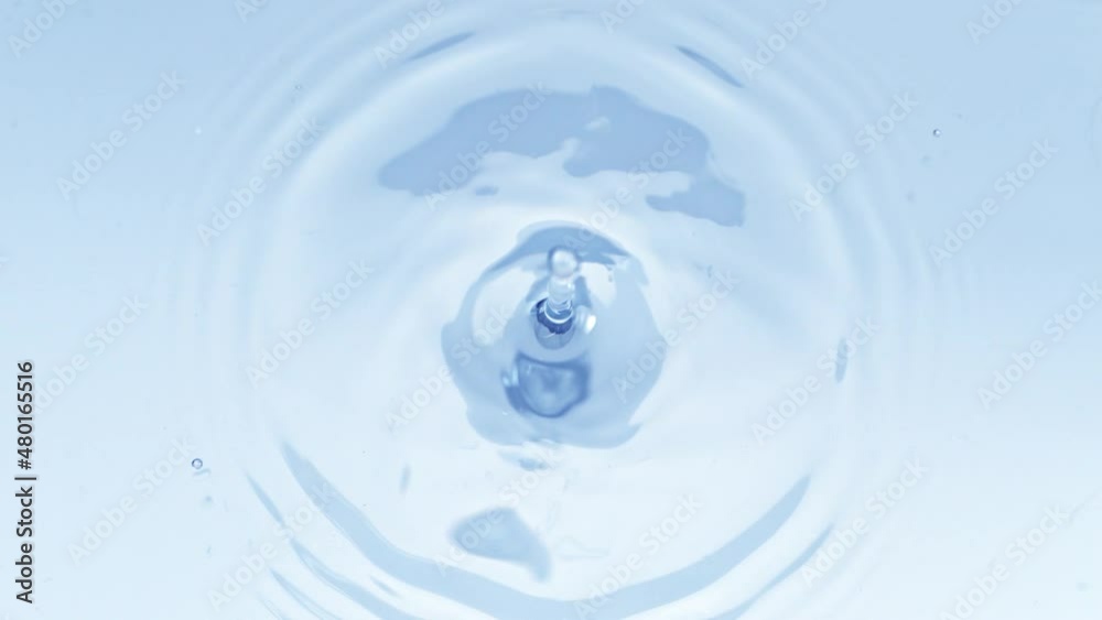 Top Shot of Water drop in Super Slow Motion.
