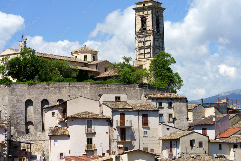 Landscape of Valle Peligna, Abruzzo, view of Goriano Sicoli