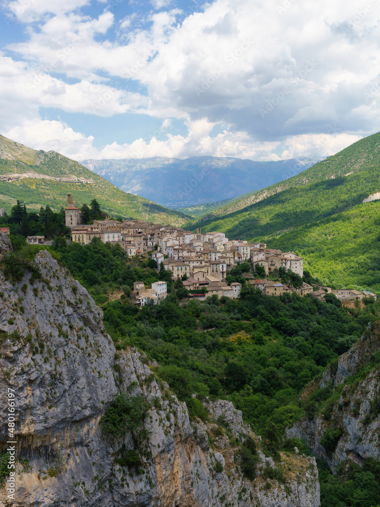 Road of Gole del Sagittario, famous canyon in Abruzzo