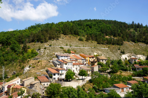 Landscape of Valle Peligna, Abruzzo, view of Goriano Sicoli