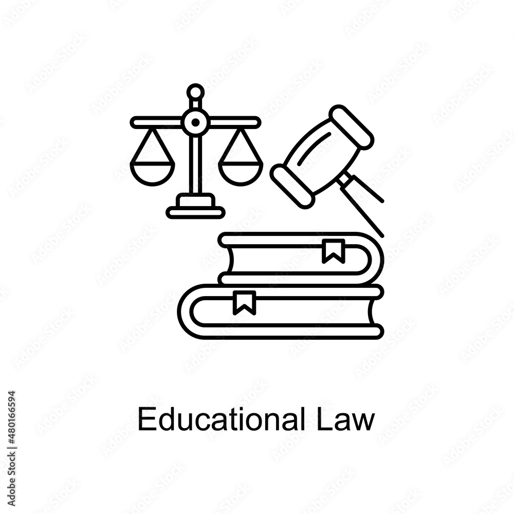 Educational Law vector Outline Icon Design illustration. Educational Technology Symbol on White background EPS 10 File Educational Law vector Outline Icon Design illustration. Educational Technology Symbol on White background EPS 10 File