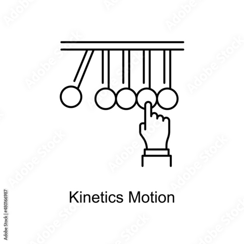 Kinetics Motion vector Outline Icon Design illustration. Educational Technology Symbol on White background EPS 10 File