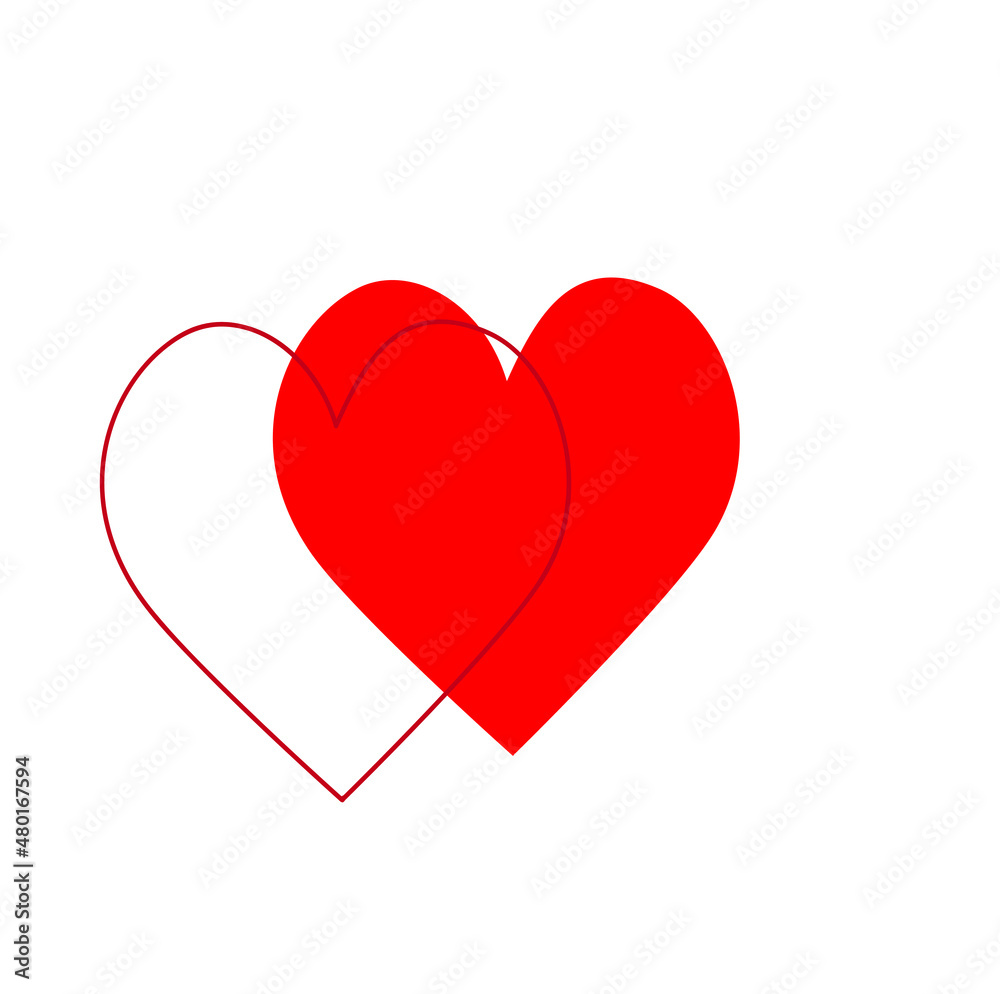 the symbol of Valentine's day is an isolated heart on a white background