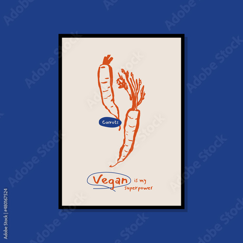 Minimalist hand drawn food poster for wall art collection