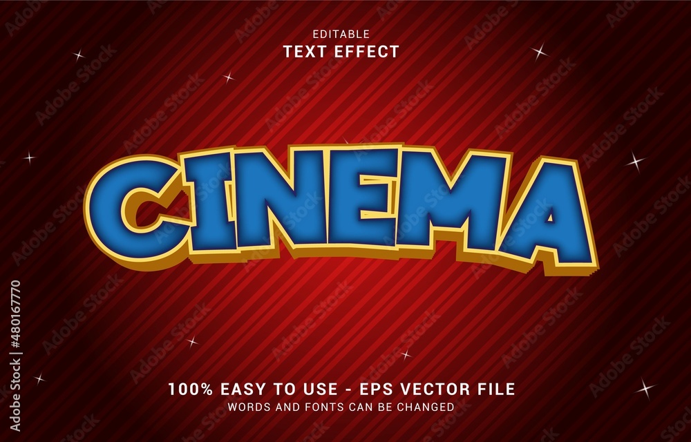editable text effect, Cinema style