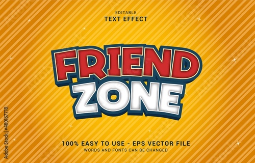 editable text effect, Friend Zone style
