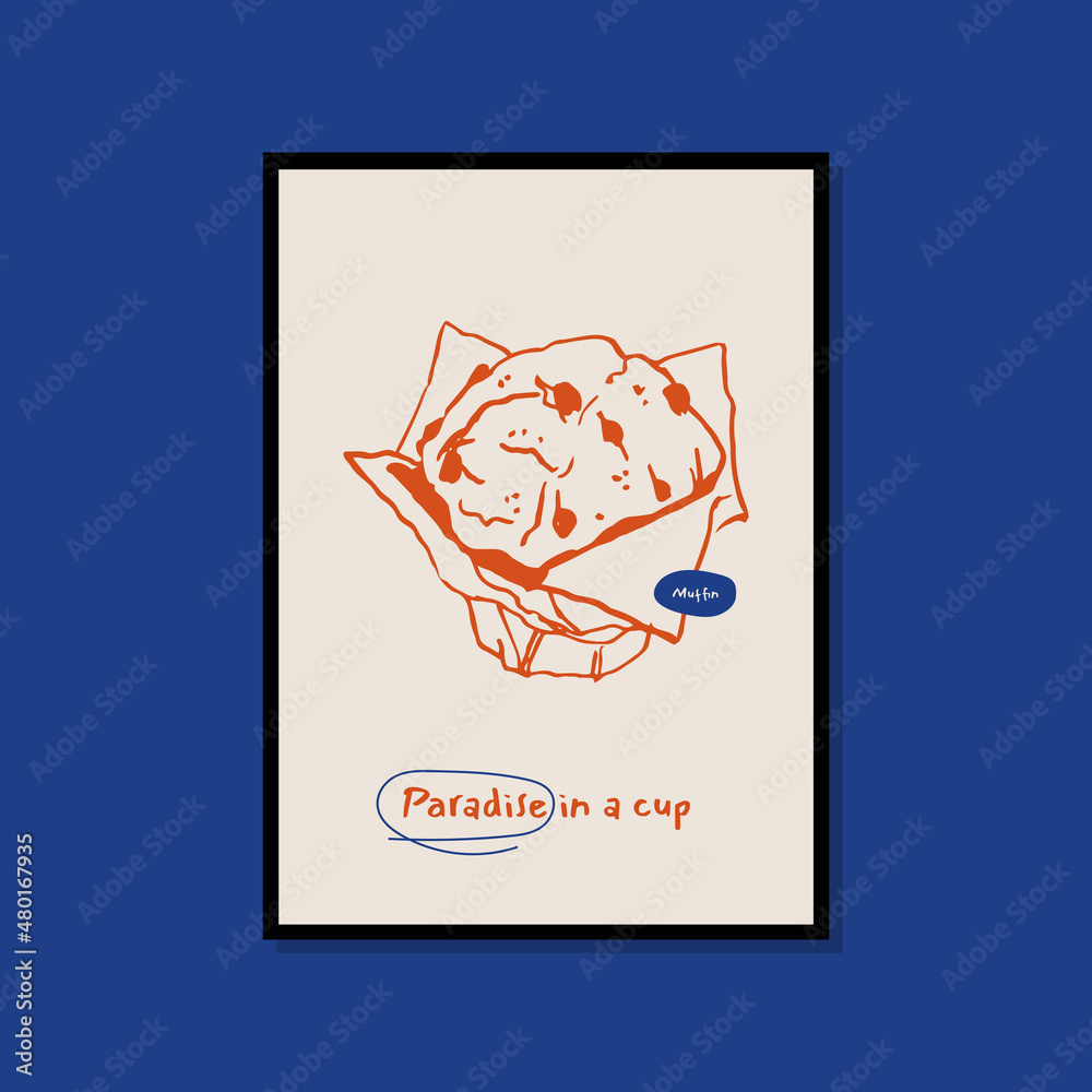 Minimalist hand drawn food poster for wall art collection Minimalist hand drawn food poster for wall art collection