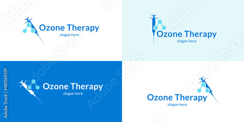 Ozone therapy logo set