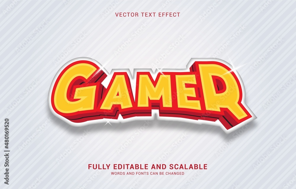 editable text effect, Bold Gamer style