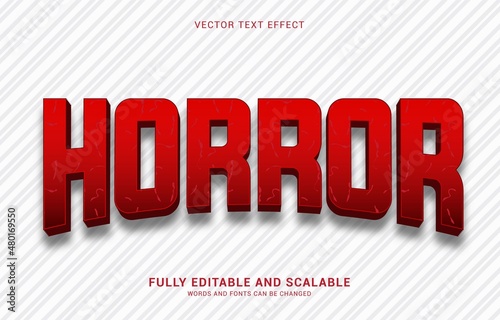 editable text effect, Horror style
