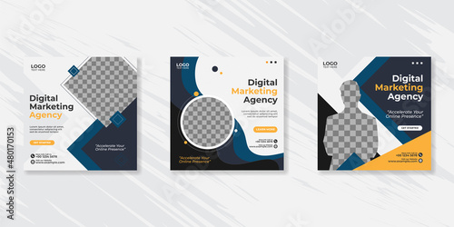 Digital business marketing social media post template.
