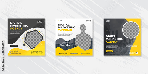 Digital business marketing social media post template.