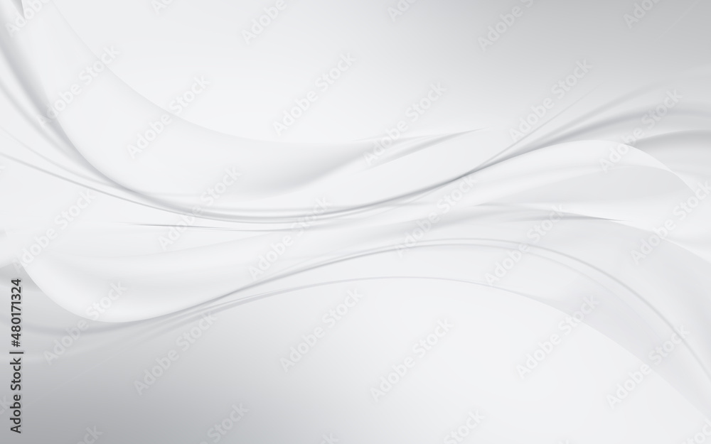 Gray silk waves background. Futurisic white gradient design. Grey and silver business or web texture.