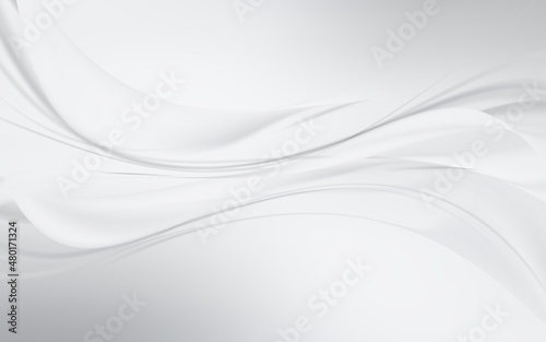 Gray silk waves background. Futurisic white gradient design. Grey and silver business or web texture. © SidorArt