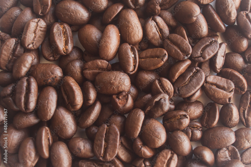 Fototapeta premium Closeup of roasted coffee beans