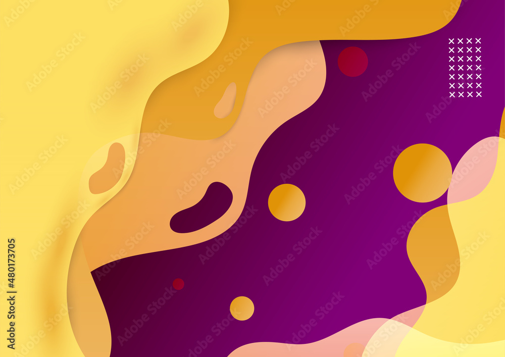 Gradient bloob purple yellow colorful abstract cover design template Gradient bloob purple yellow colorful abstract cover design template