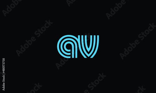 Creative letter av graphic lines alphabet icon logo design