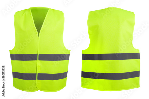 Slika na platnu Safety warning signal vest with reflective stripes