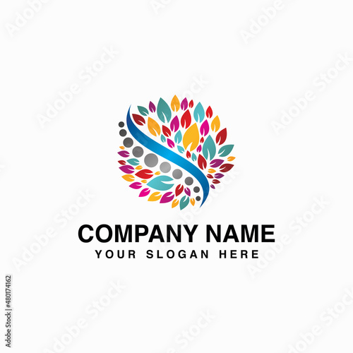 chiropractic logo with leaves