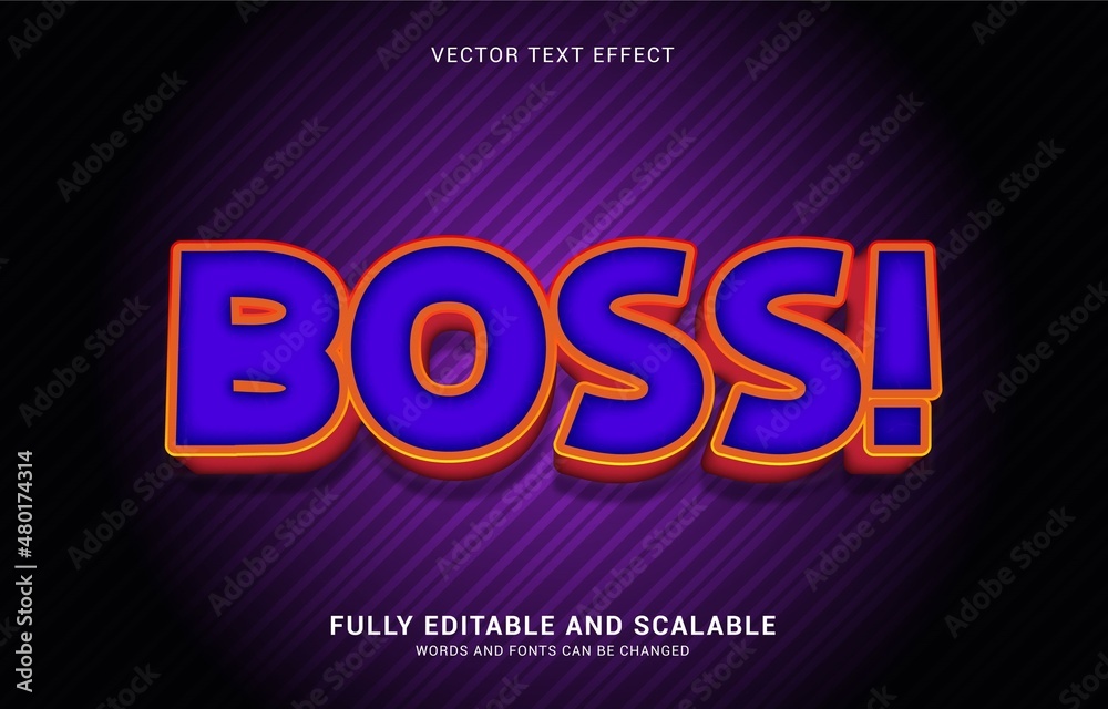 editable text effect, Boss style editable text effect, Boss style