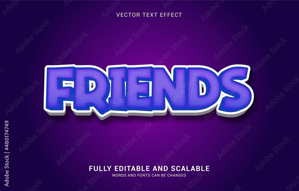editable text effect, Friends style
