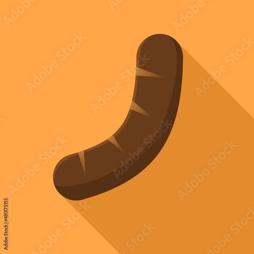 Logo salchicha minimalista, ilustración de comida rápida colorida.