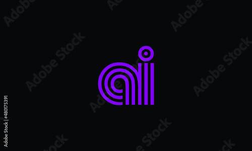 Creative letter ai graphic lines alphabet icon logo design