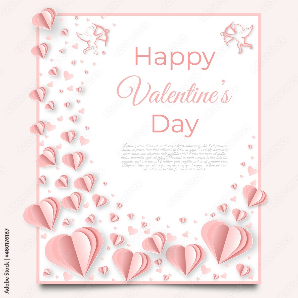 Happy valentine's day. Valentine's day card. Love sale banners, vouchers or greeting cards 