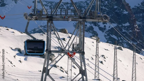 Cable car in Switzerland near Zermatt and the Matterhorn.