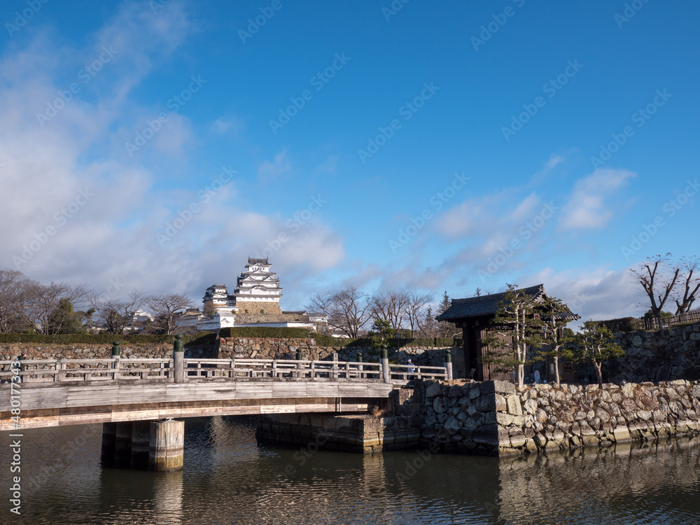 冬の朝の姫路城