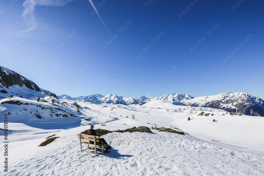 panorama sur l'Alpe d'huez en hiver