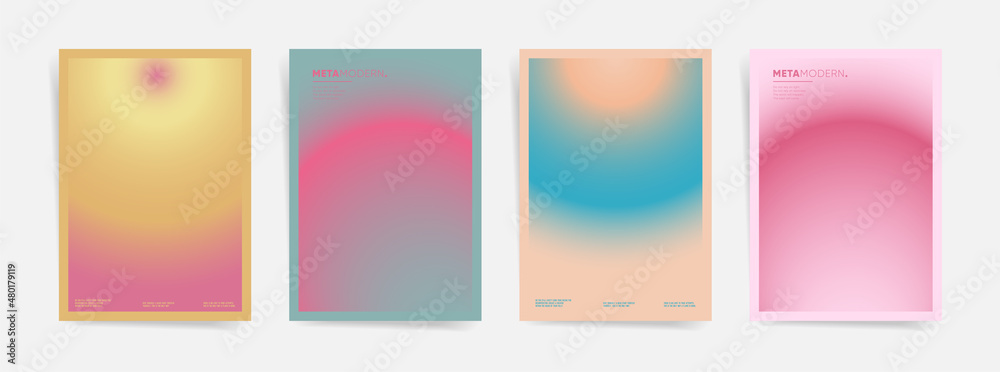 Minimal aesthetic art modern poster cover design. Brochure template layout with fancy abstract gradient. Vector pink faded abstract identity background.
