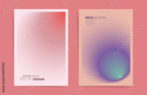 Gradient aesthetic art modern poster cover design. Brochure template layout with blurred decorative gradient with text. Digital vector notebook or book spring fashion background.

