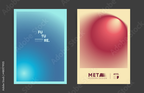 Soft spray gradient aesthetic art modern poster cover design. Brochure template layout with smooth radiant gradient. Digital vector notebook or book a4 vectical background.
 photo