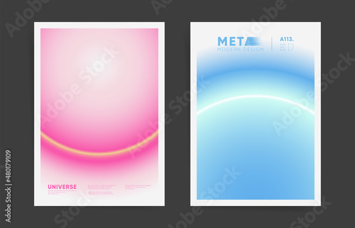 Gradient aesthetic art modern poster cover design. Brochure template layout with blur romantic aura blue gradient. Digital vector notebook or book contemporary background. Brand identity pamphlet.
