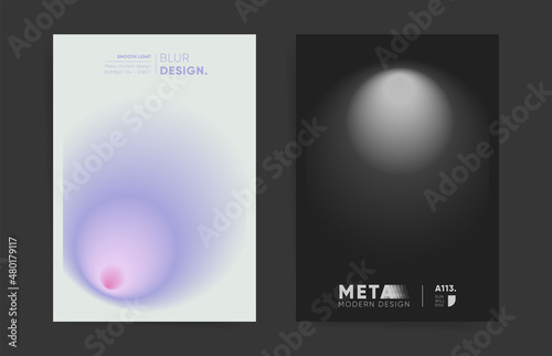 Gradient postmodern art poster cover design collection. Brochure template set layouts with blur science or medical gradient. Vector geometric space a4 background. Black and white monochrome colors.
