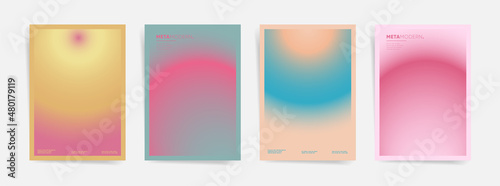 Minimal aesthetic art modern poster cover design. Brochure template layout with fancy abstract gradient. Vector pink faded abstract identity background.
 photo