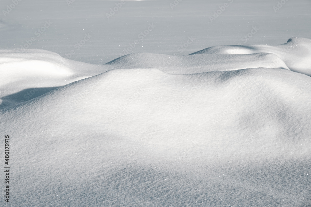 Pure white snow in winter. Snowdrifts. snowy hills Pure white snow in winter. Snowdrifts. snowy hills