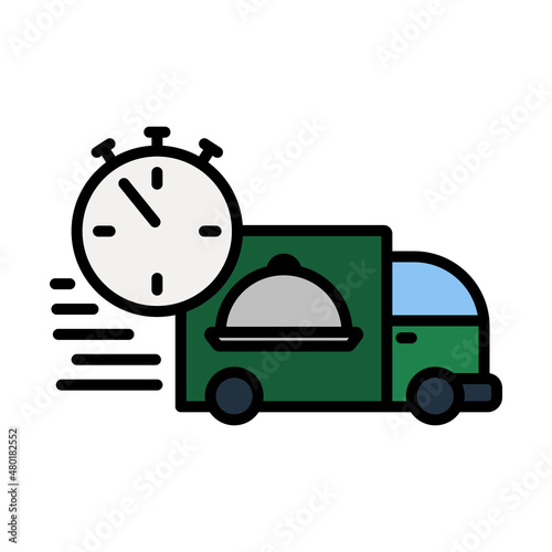 Fast Food Delivery Car Icon