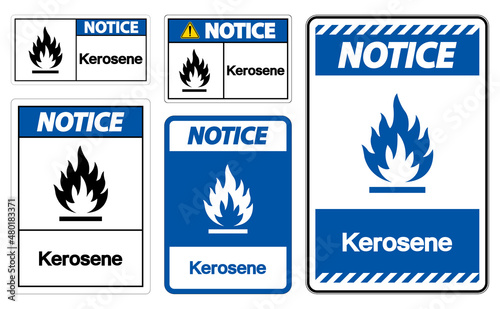 Notice Kerosene Symbol Sign On White Background