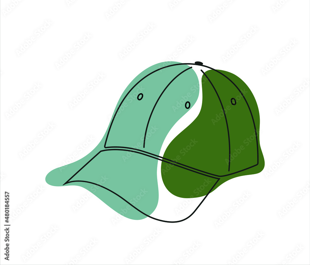 Hat line art drawing with abstract shapes, Perfect for use in branding, posters, prints, packaging, wall art, for social media Hat line art drawing with abstract shapes, Perfect for use in branding, posters, prints, packaging, wall art, for social media