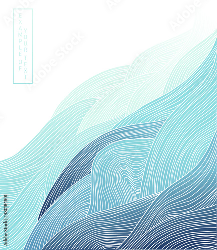 abstract asian landscape on light background with gradient