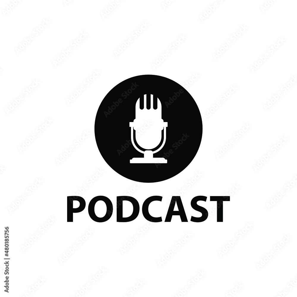Podcast vector icon microphone sign Podcast vector icon microphone sign