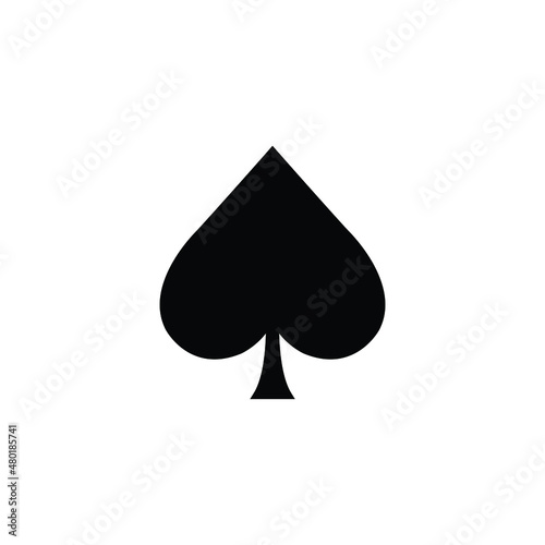 spades card suit icon vector. Poker, card game, casino symbol